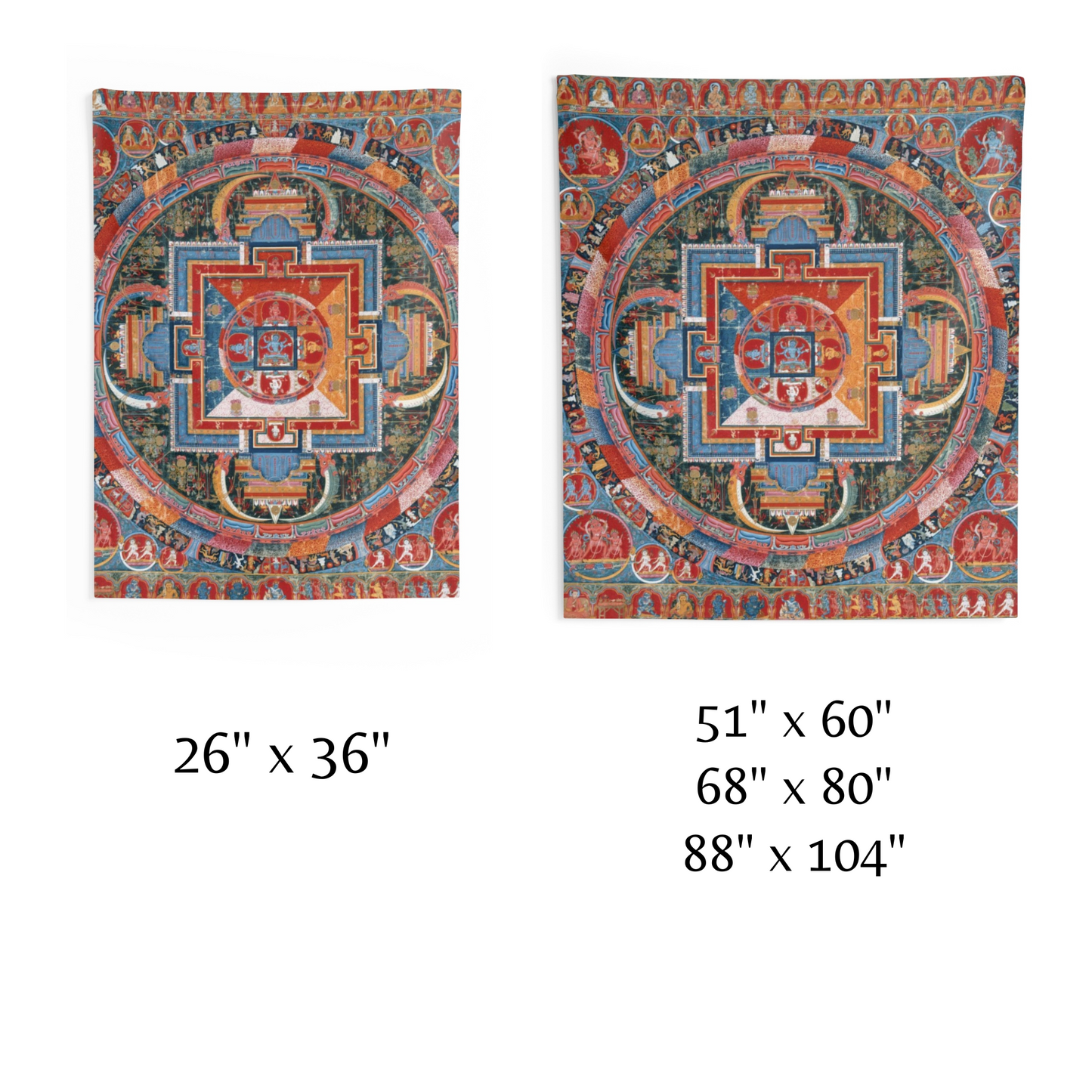 a picture of a wall hanging with measurements