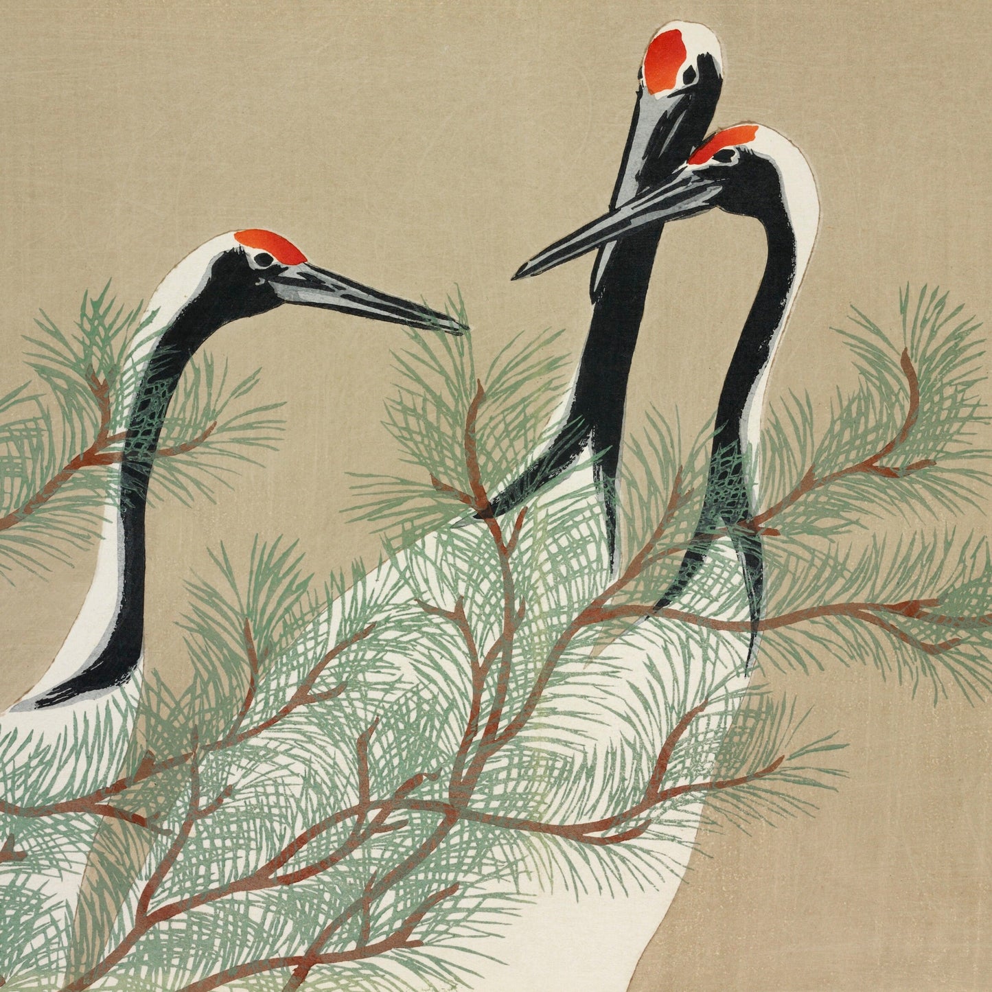 Japanese Crane Painting Wall Tapestry