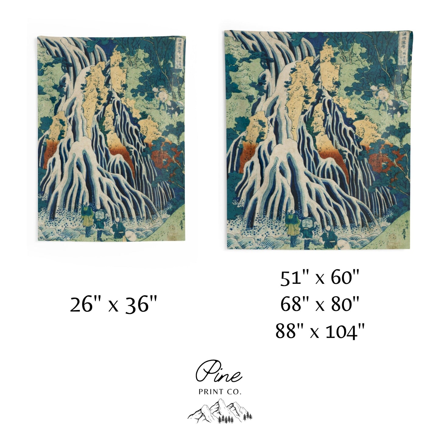 Japanese Waterfall Hokusai Wall Tapestry