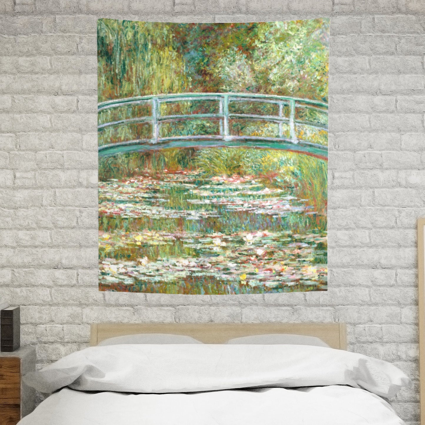 Claude Monet Water Lilies Painting Green Fine Art Wall Tapestry
