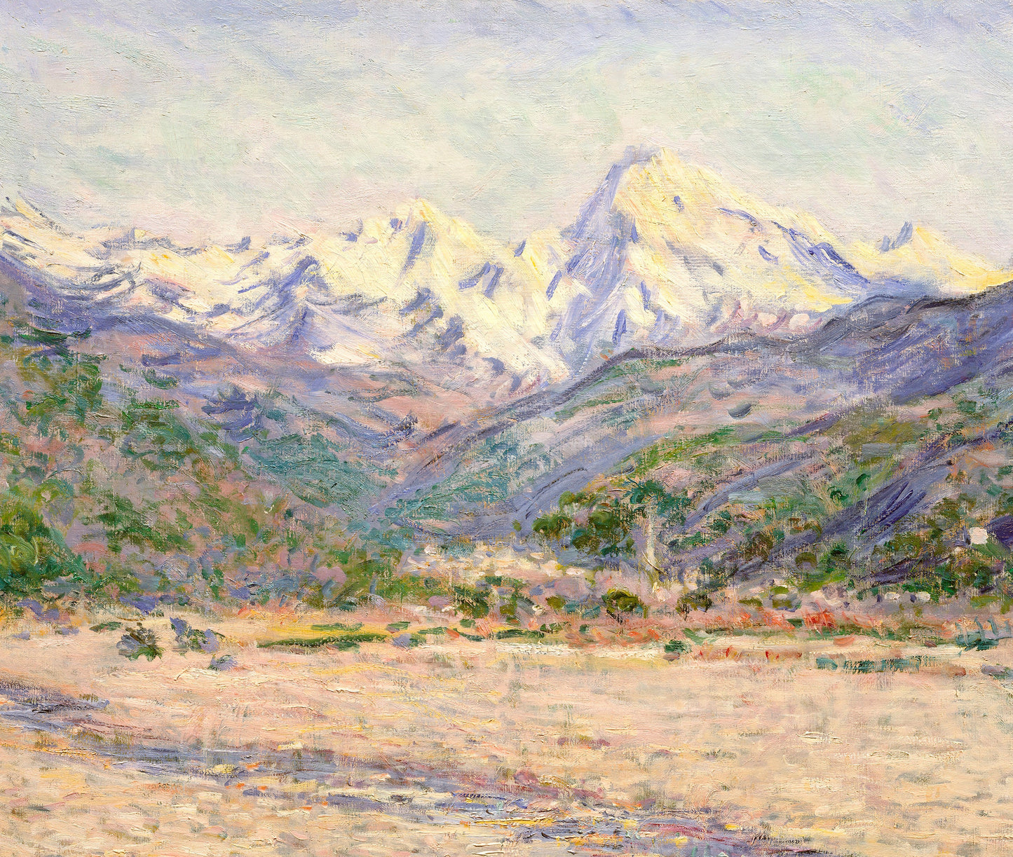 Claude Monet Mountain Painting Wall Tapestry