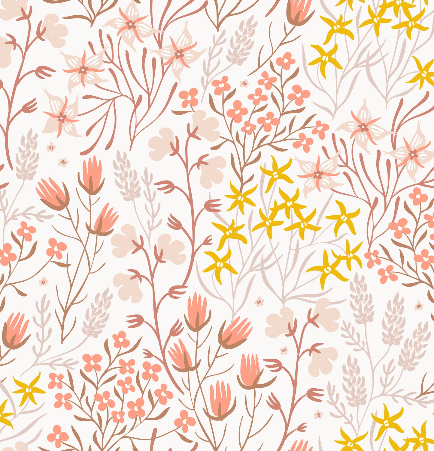 Floral Shower Curtain, Boho Shower Curtain, Pink Shower Curtain, Plant Shower, Peach Bathroom, Pink Yellow Bathroom, Botanical Bathroom