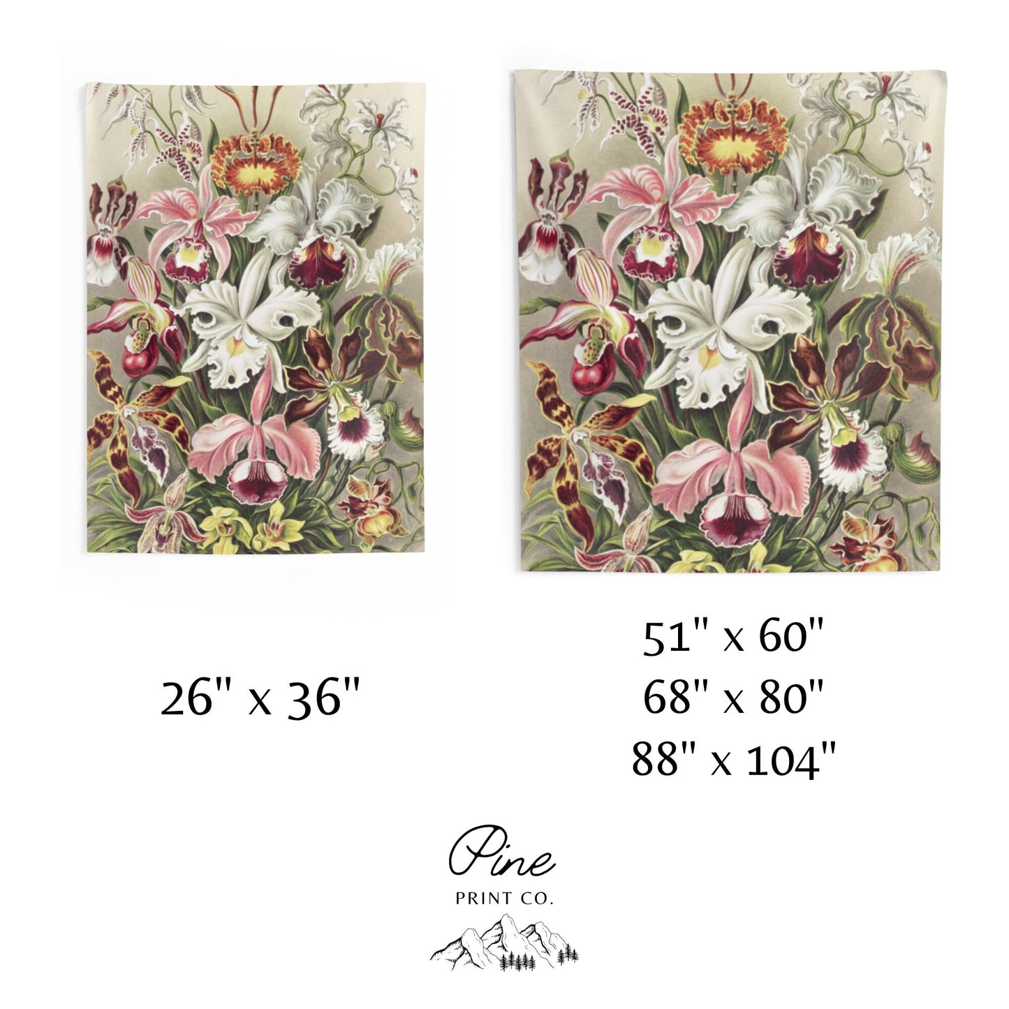 Pink Floral Orchid Ernst Haeckel Painting Vintage Botanical Fine Art Tapestry