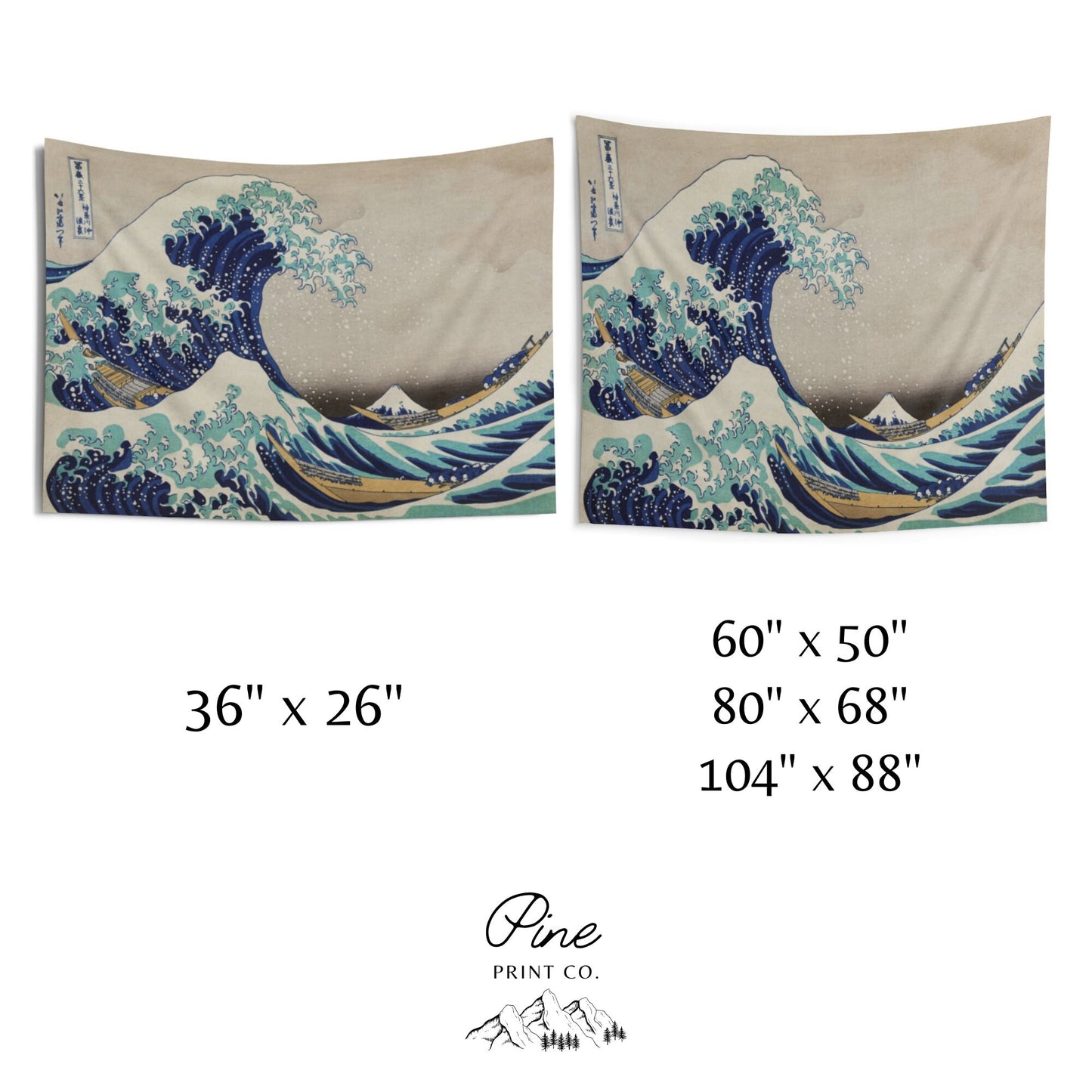 Japanese Great Wave Kanagawa Wall Tapestry