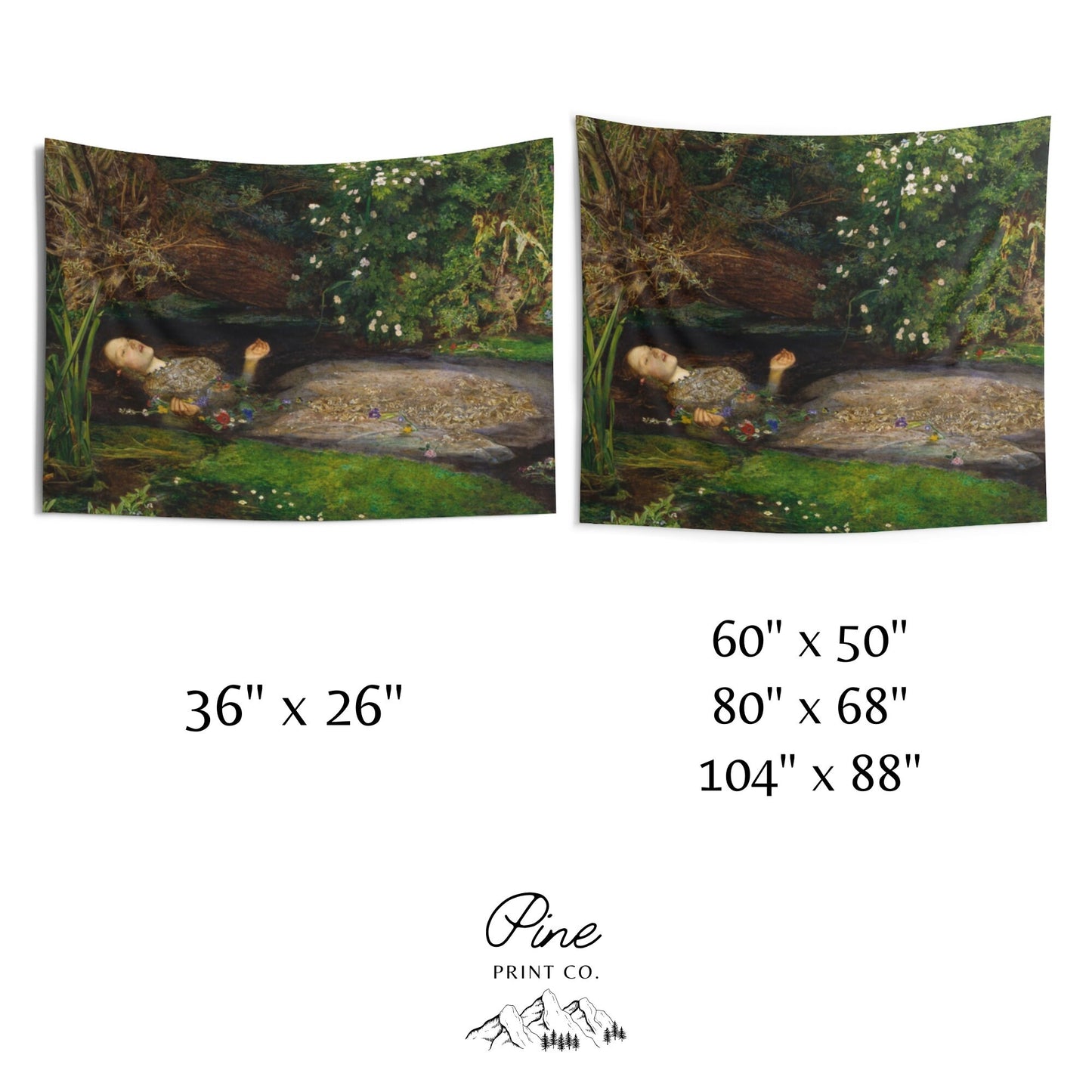 John Everett Millais Ophelia Painting Wall Tapestry