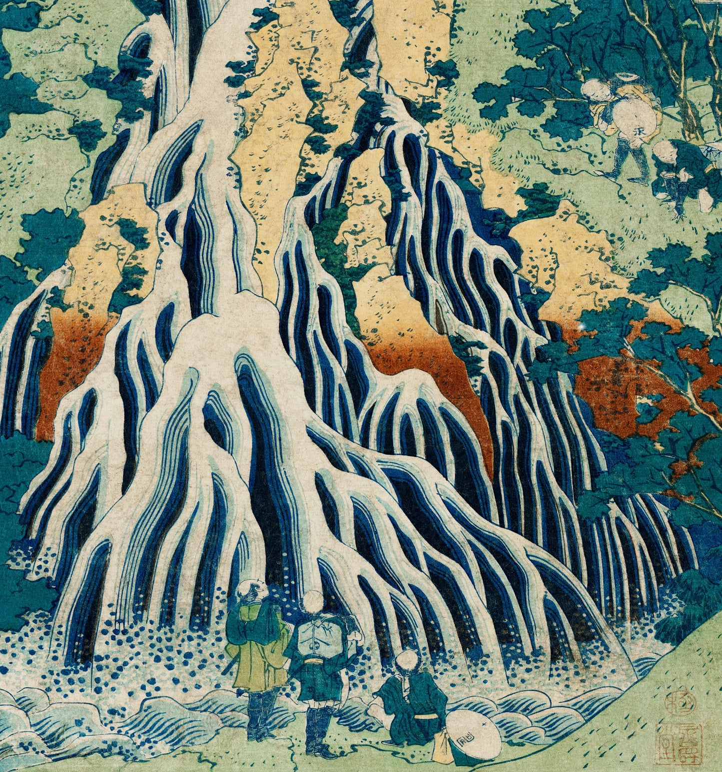 Japan Shower Curtain, Waterfall Decor, Japanese Decor, Japanese Bathroom, Japan Art, Japanese Woodblock, Katsushika Hokusai, Hokusai Art