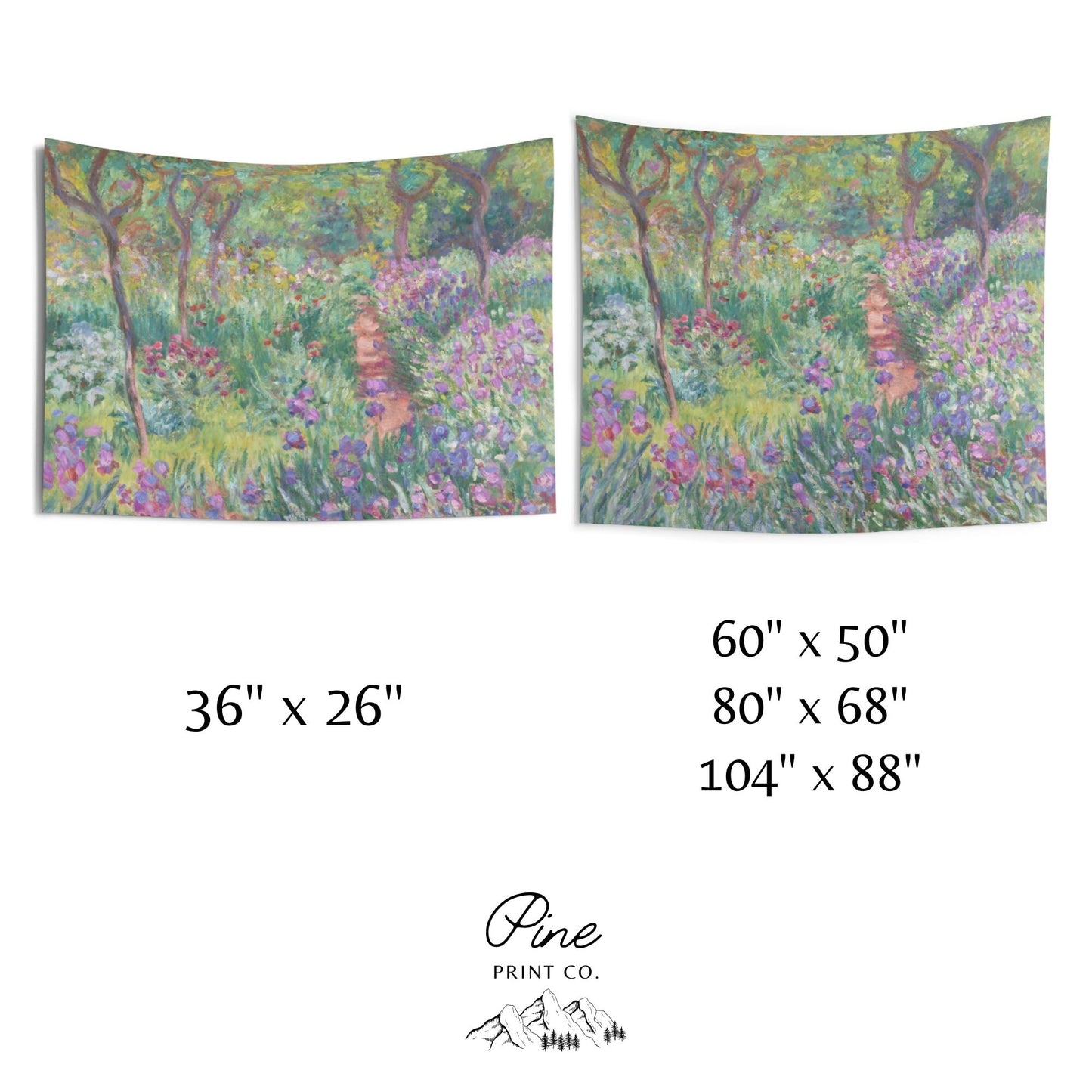 Claude Monet Purple Landscape Painting Vintage Nature Wall Tapestry