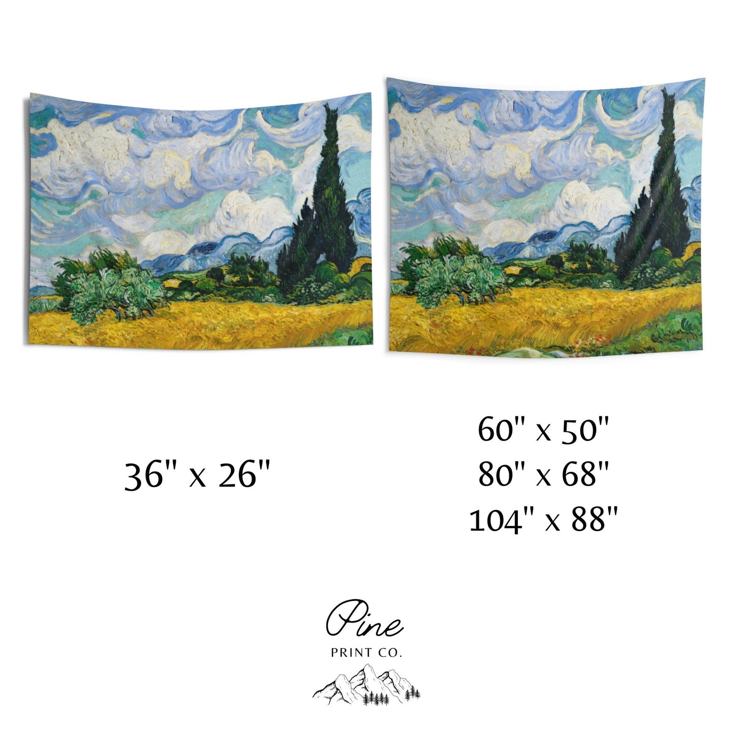 Vincent Van Gogh Landscape Painting Wall Tapestry