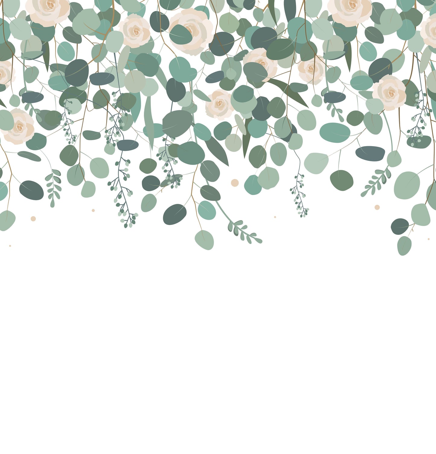 Plant Shower Curtain, Green Bathroom Decor, Eucalyptus Bathroom, Botanical Bathroom, Nature Bathroom, Rose Shower Curtain, White Bathroom