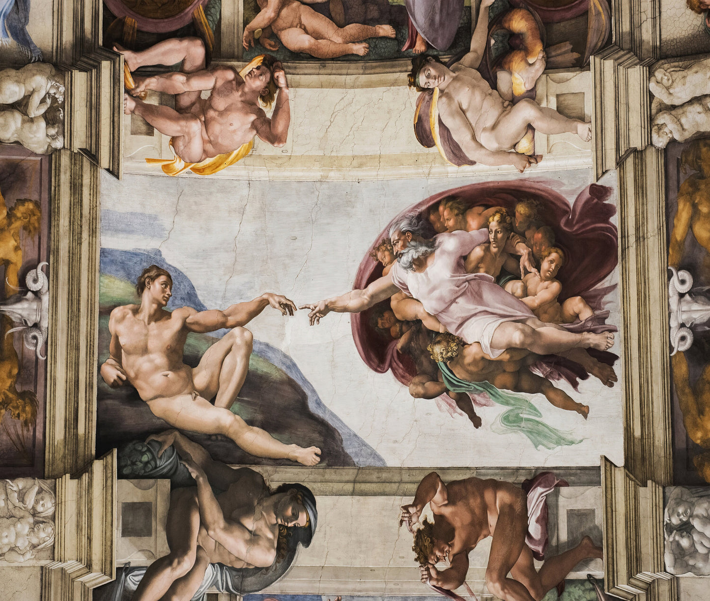 Creation of Adam Michelangelo Wall Tapestry