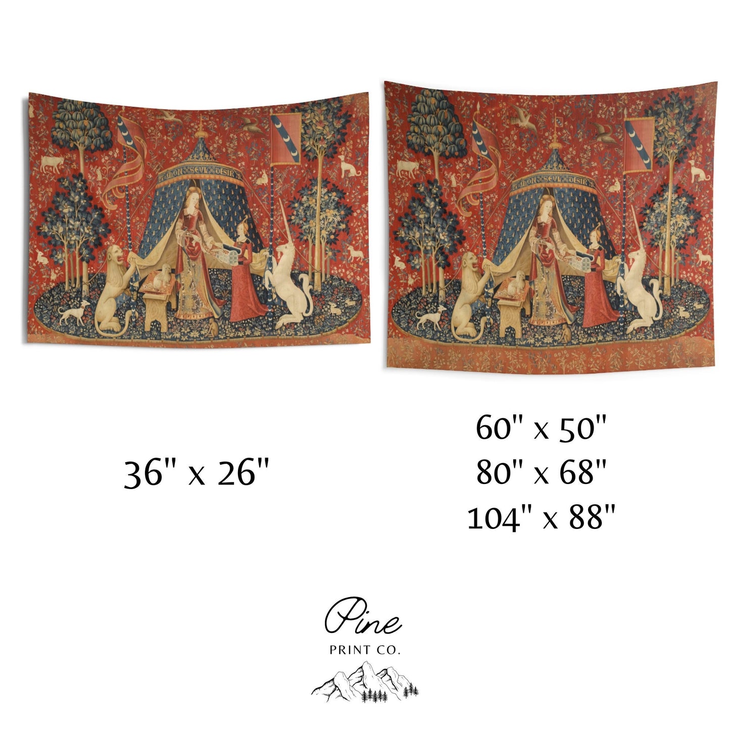 Medieval Unicorn Wall Tapestry