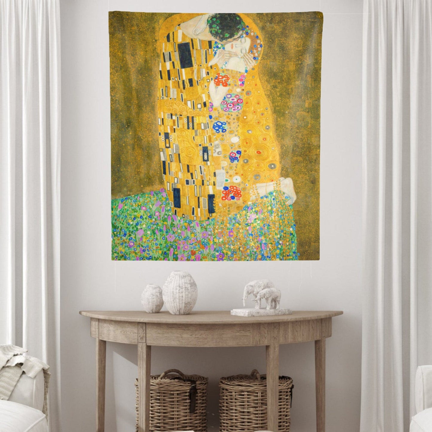 The Kiss Gustav Klimt Wall Tapestry