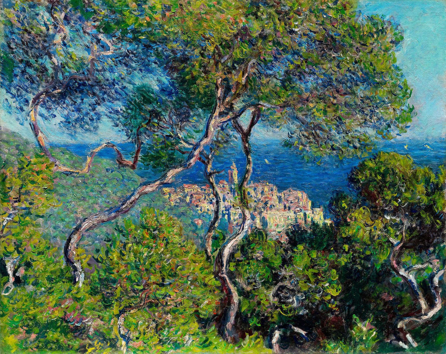 Claude Monet Tree Ocean Painting Wall Tapestry