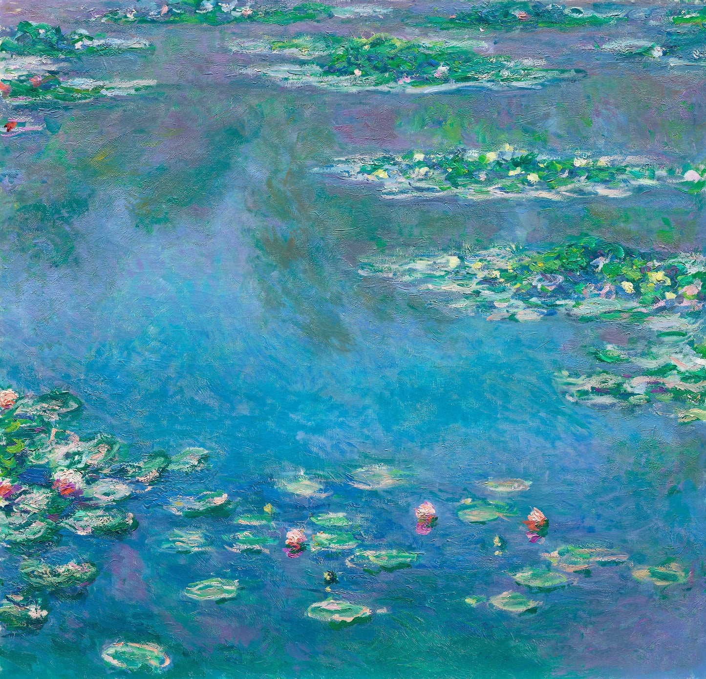 Claude Monet Water Lilies Painting Blue Vintage Nature Fine Art Wall Tapestry