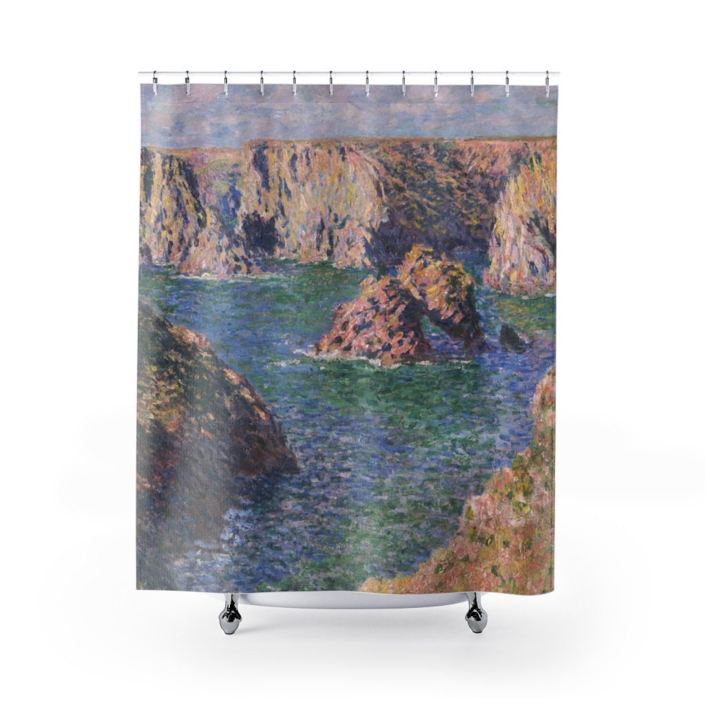 Monet Shower Curtain, Ocean Shower Curtain, Blue Shower Curtain, Ocean Bathroom, Monet Decor, Monet Bathroom, Claude Monet Art, Monet Art