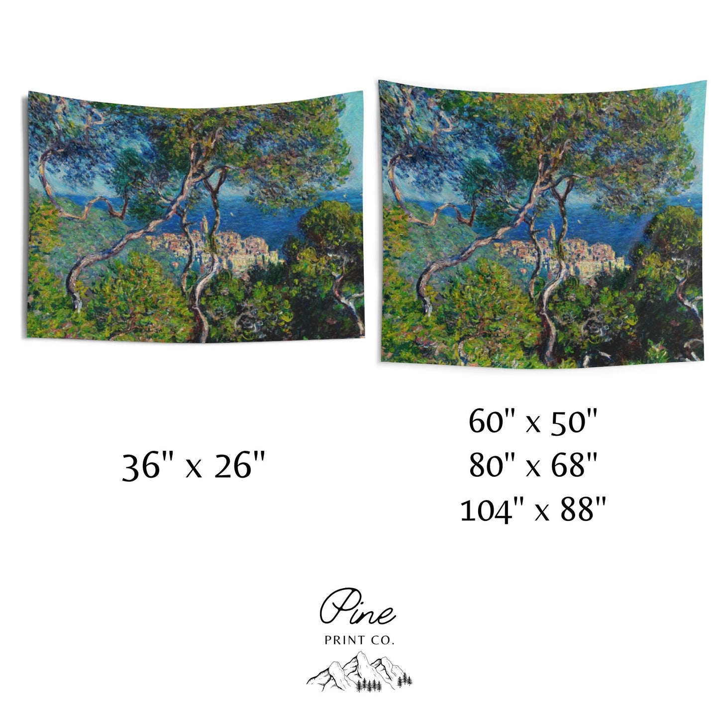 Claude Monet Tree Ocean Painting Wall Tapestry