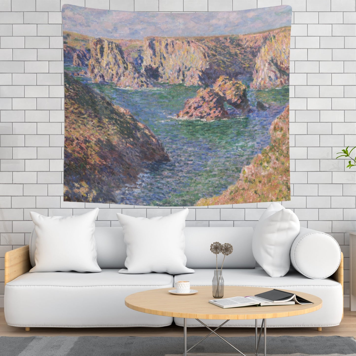 Claude Monet Ocean Painting Wall Tapestry