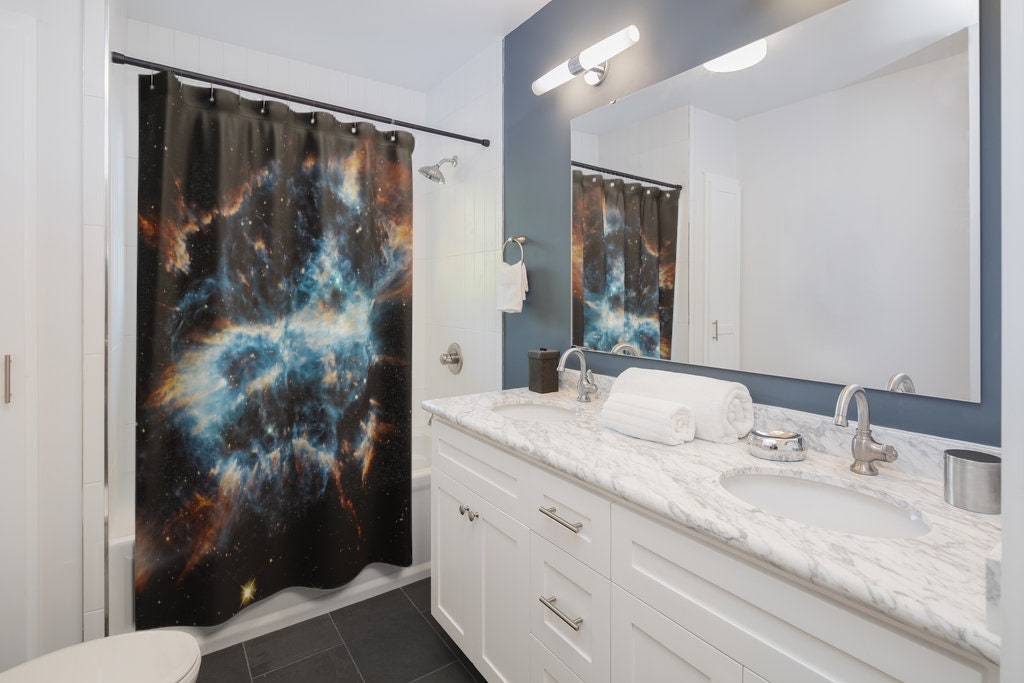 NASA Shower Curtain, Galaxy Shower, Nebula Photo, Black Shower Curtain, NASA Gift, Space Shower, Space Bathroom, Space Decor, Space Nebula
