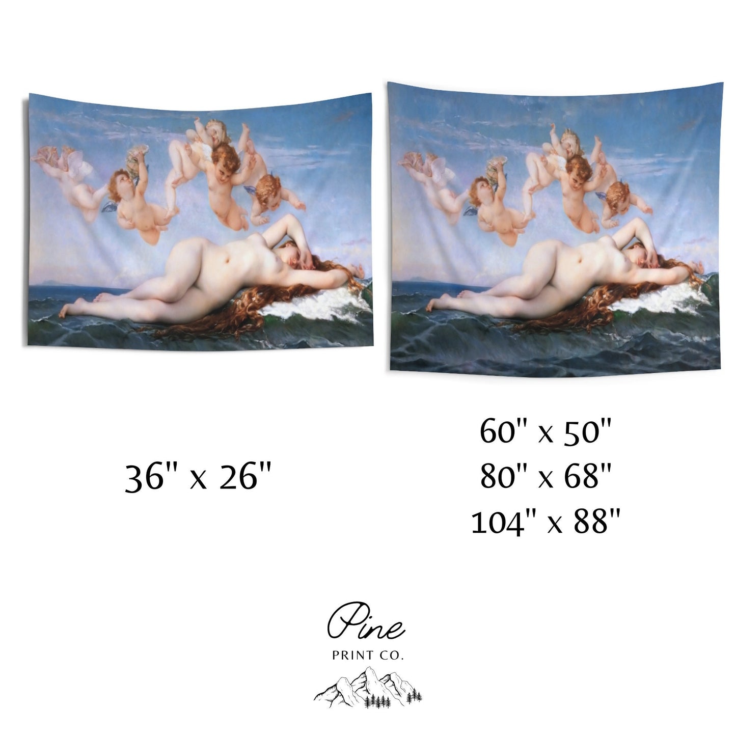 Birth of Venus Painting Angel Mythology Renaissance Fine Art Vintage Wall Tapestry