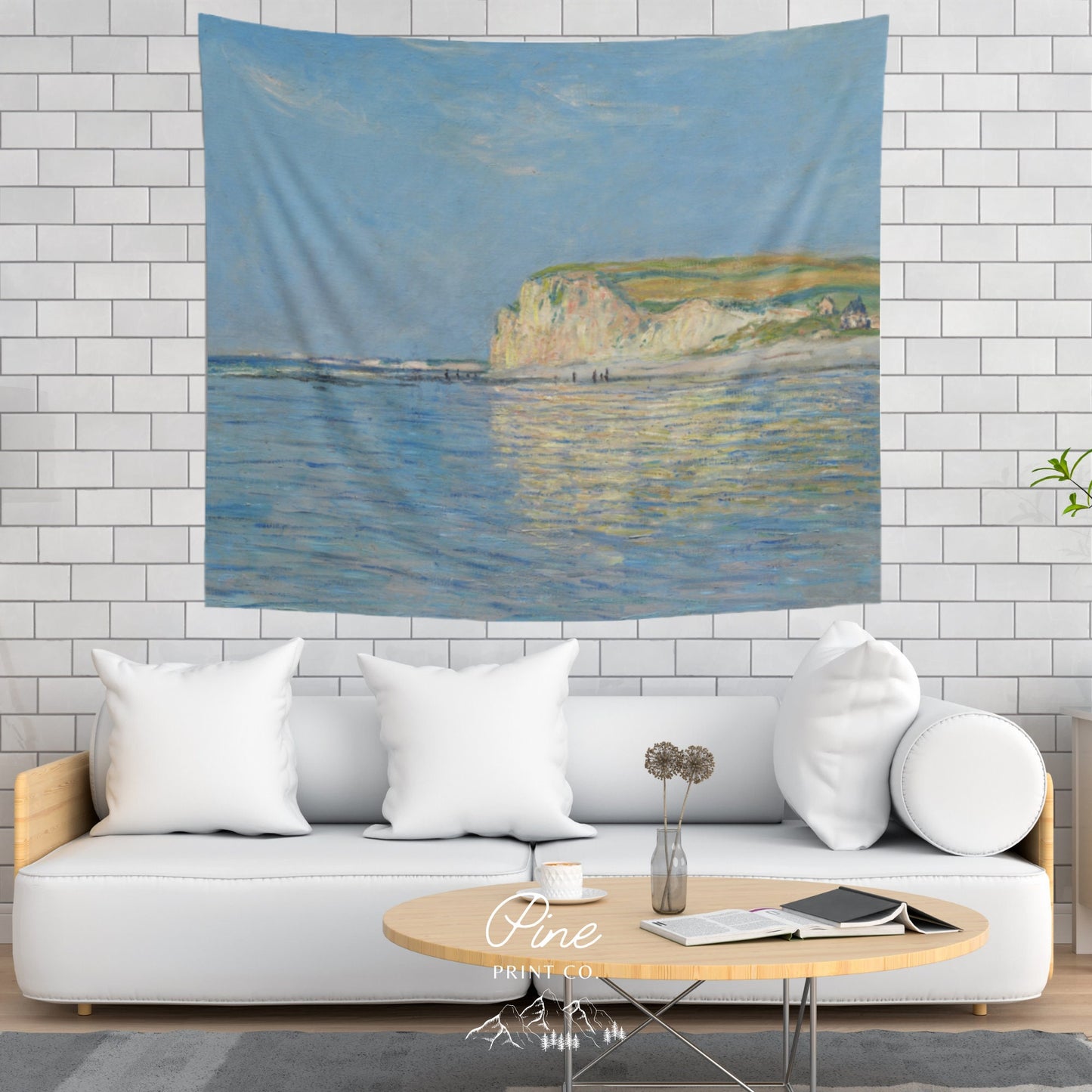 Claude Monet Blue Ocean Painting Wall Tapestry