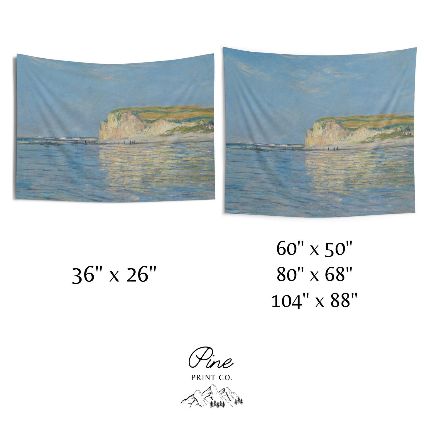 Claude Monet Blue Ocean Painting Wall Tapestry