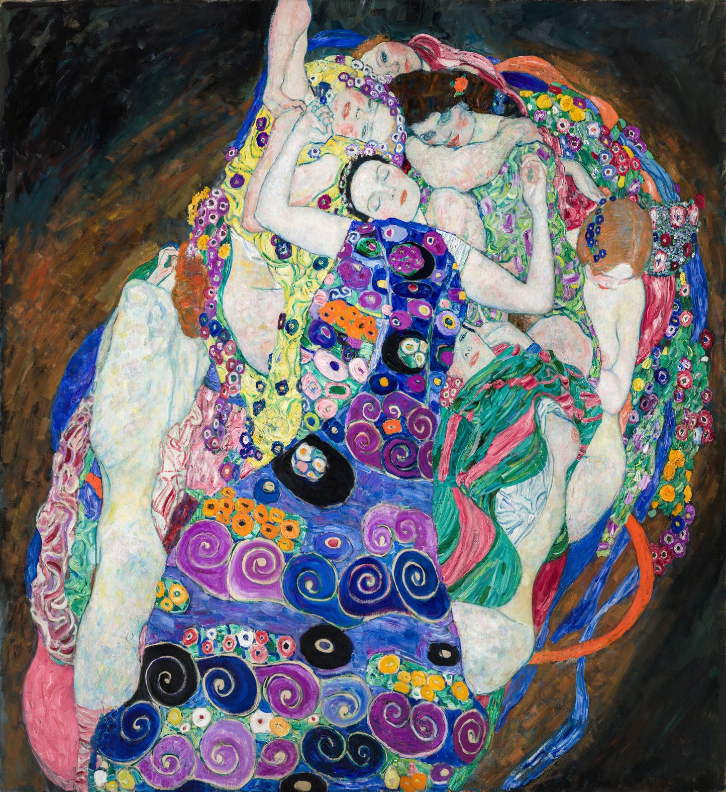 Gustav Klimt The Maiden Purple Erotic Painting Wall Tapestry