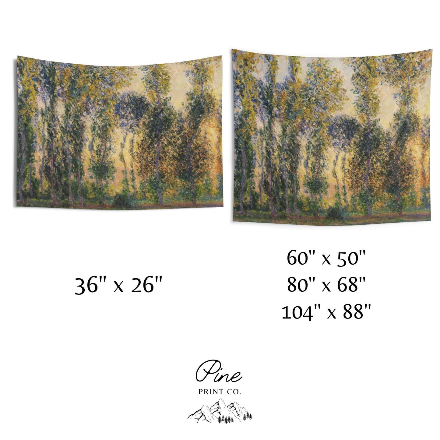Claude Monet Gold Nature Wall Tapestry