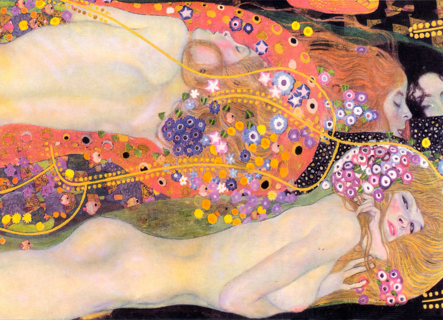 Gustav Klimt Serpents Nude Women Painting Wall Tapestry