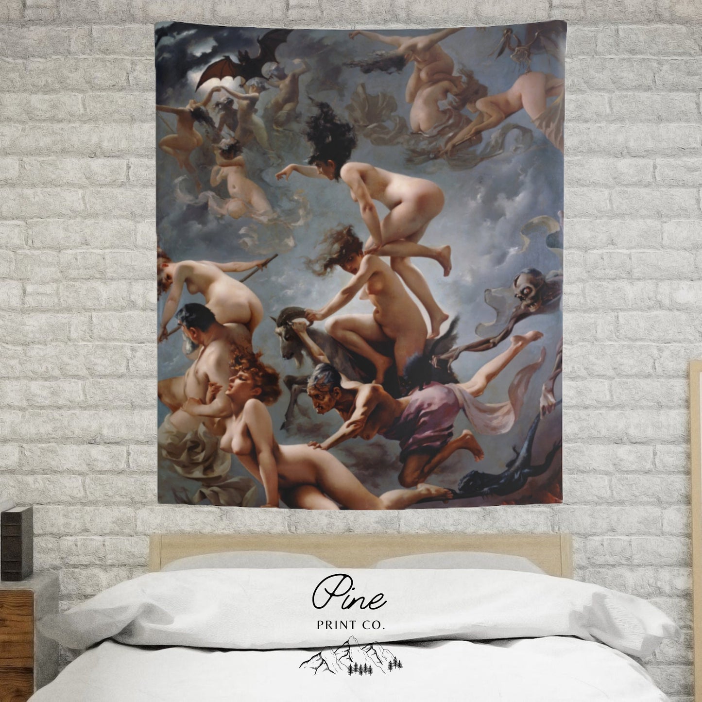 Gothic Witch Painting Wall Tapestry