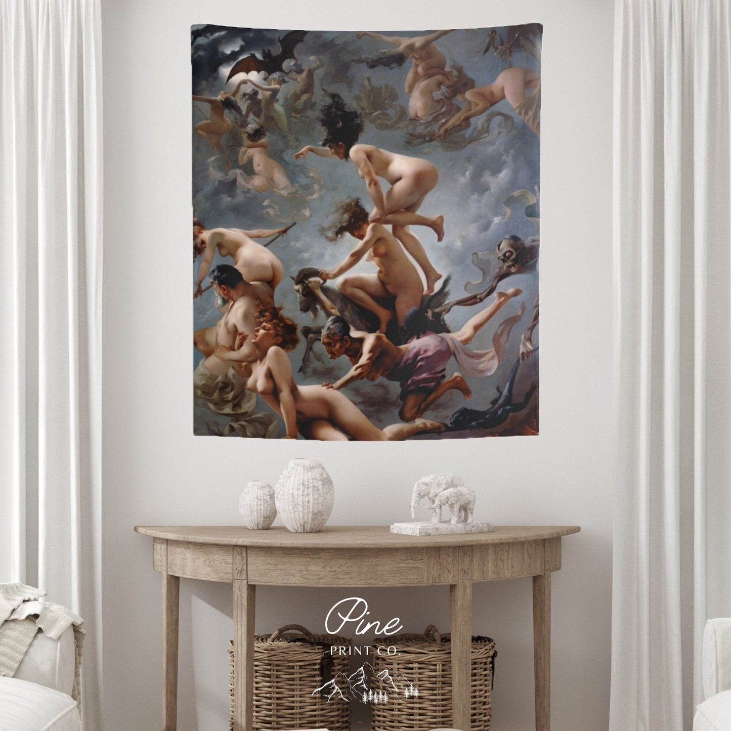 Gothic Witch Painting Wall Tapestry