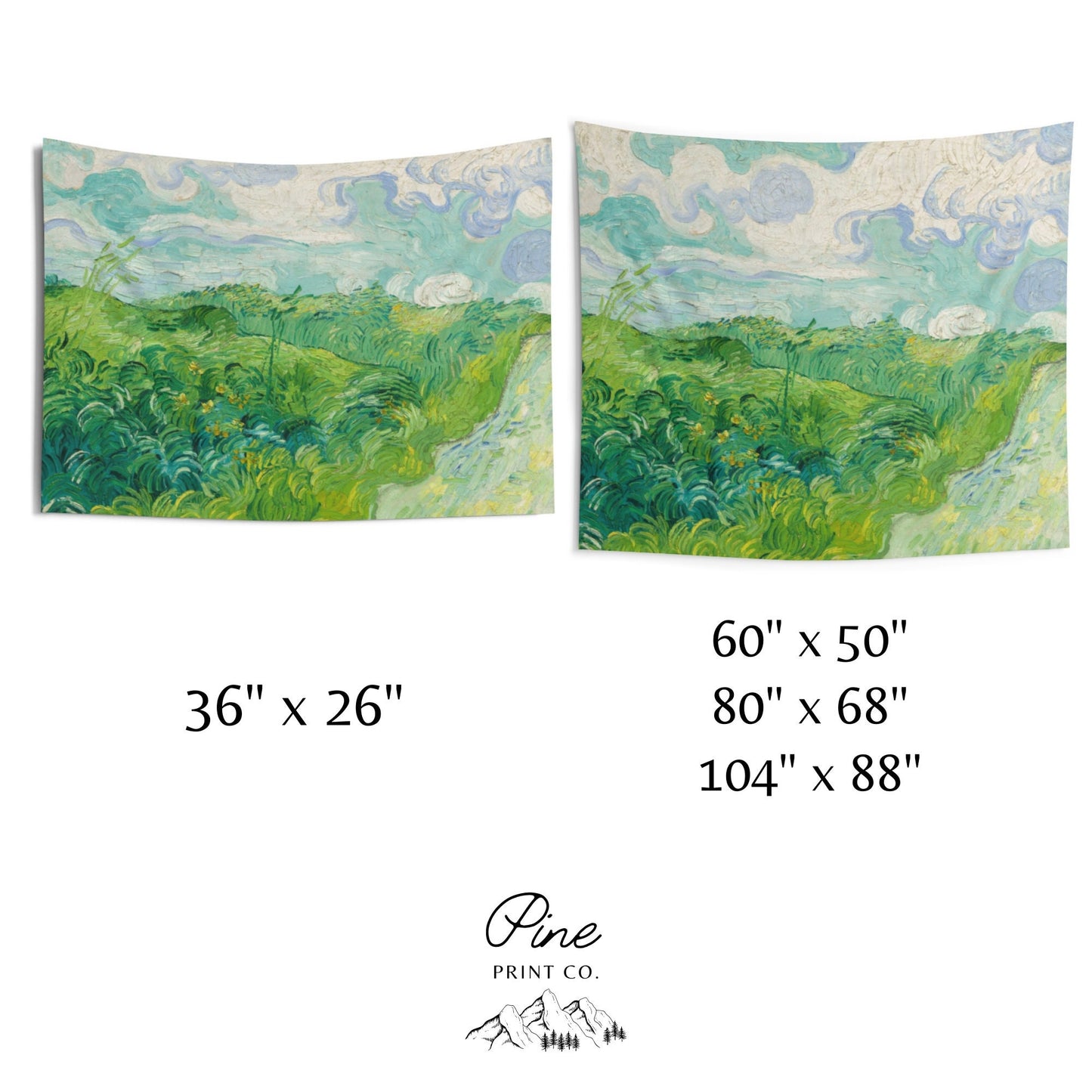Vincent Van Gogh Landscape Painting Vintage Nature Wall Tapestry