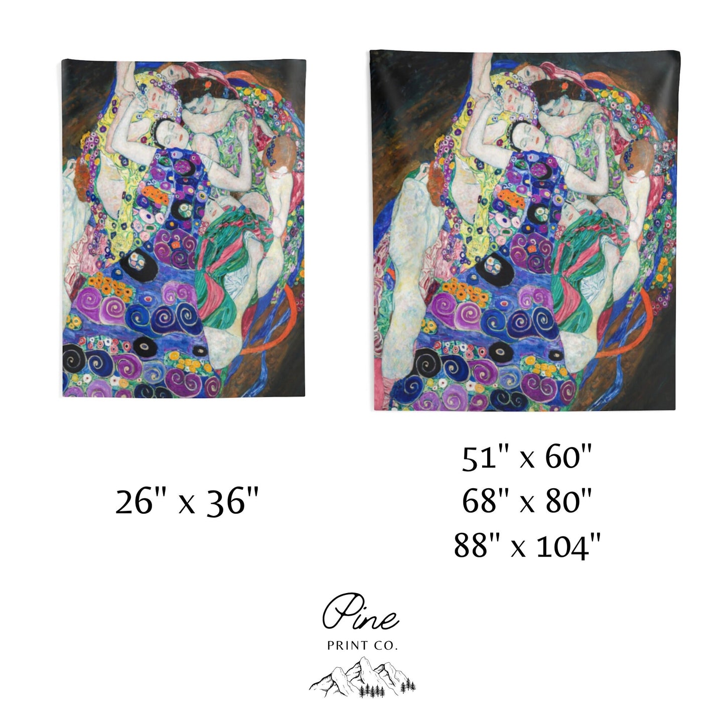 Gustav Klimt The Maiden Purple Erotic Painting Wall Tapestry