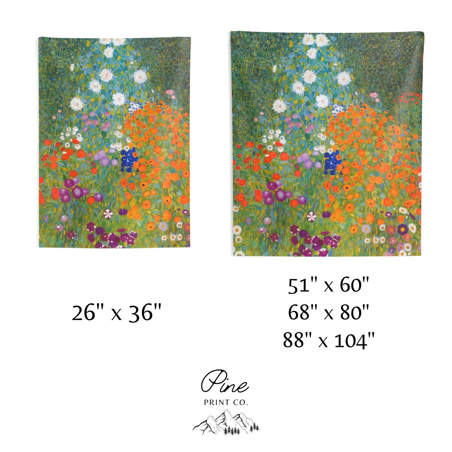 Gustav Klimt Floral Botanical Vintage Nature Painting Wall Tapestry