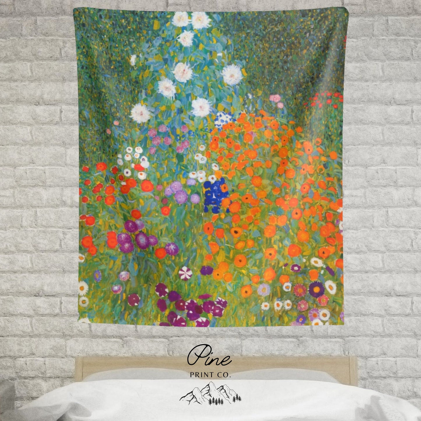 Gustav Klimt Floral Botanical Vintage Nature Painting Wall Tapestry