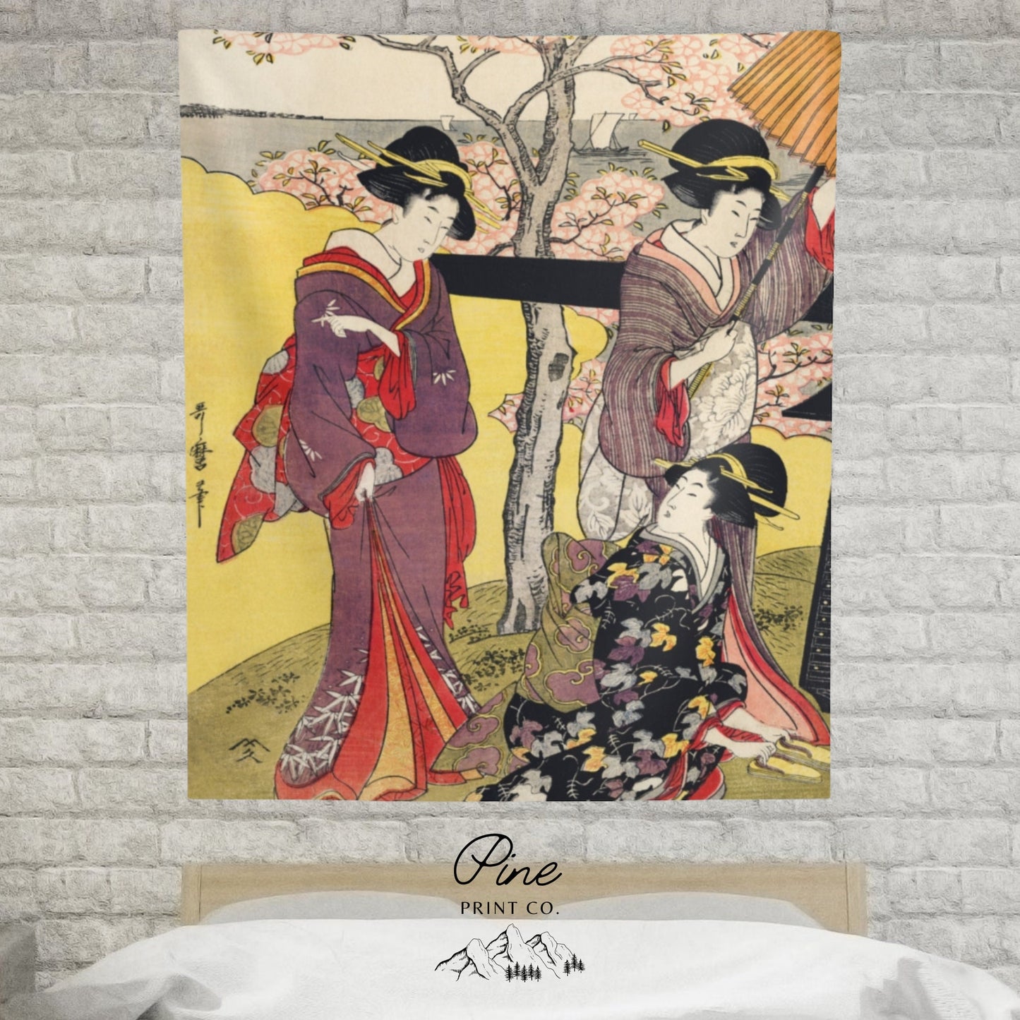 Japanese Geisha Wall Tapestry