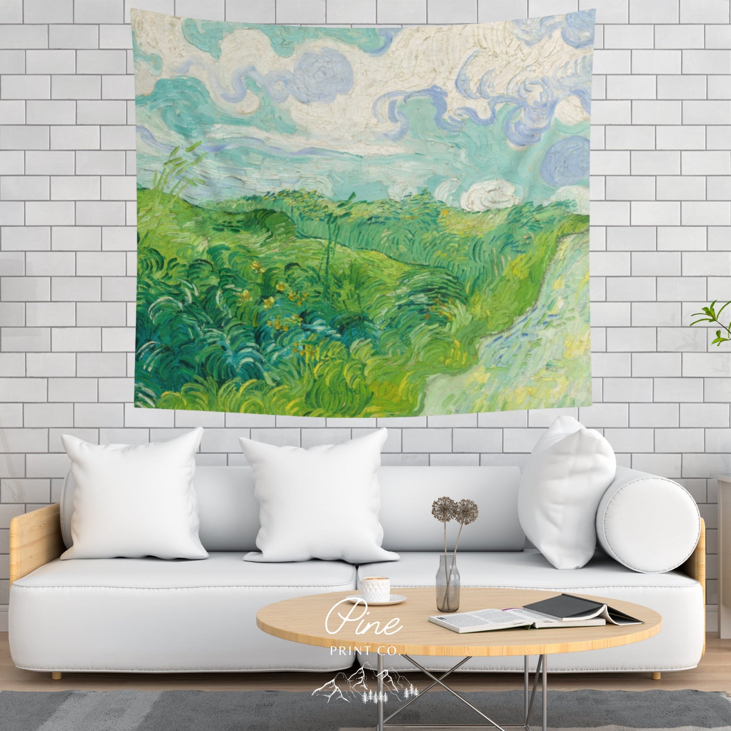 Vincent Van Gogh Landscape Painting Vintage Nature Wall Tapestry