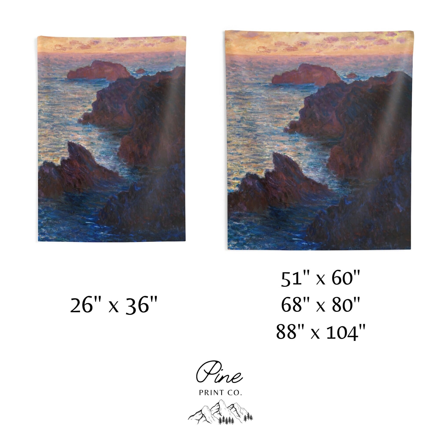 Claude Monet Sunset Painting Wall Tapestry