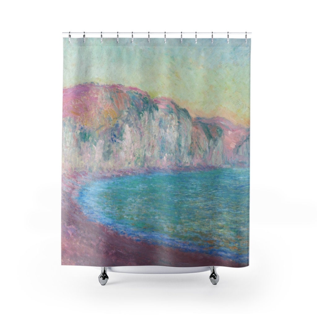 Monet Shower Curtain, Claude Monet, Rainbow Bathroom, Art Shower Curtain, Sunset Painting, Monet Decor, Ocean Decor, Ocean Sunset