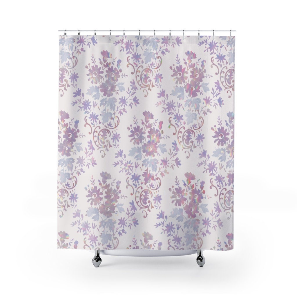 Rainbow Shower, William Morris, Rainbow Flowers, Pink Shower Curtain, Floral Shower Curtain, Pink Decor, Rainbow Bathroom, Rainbow Decor