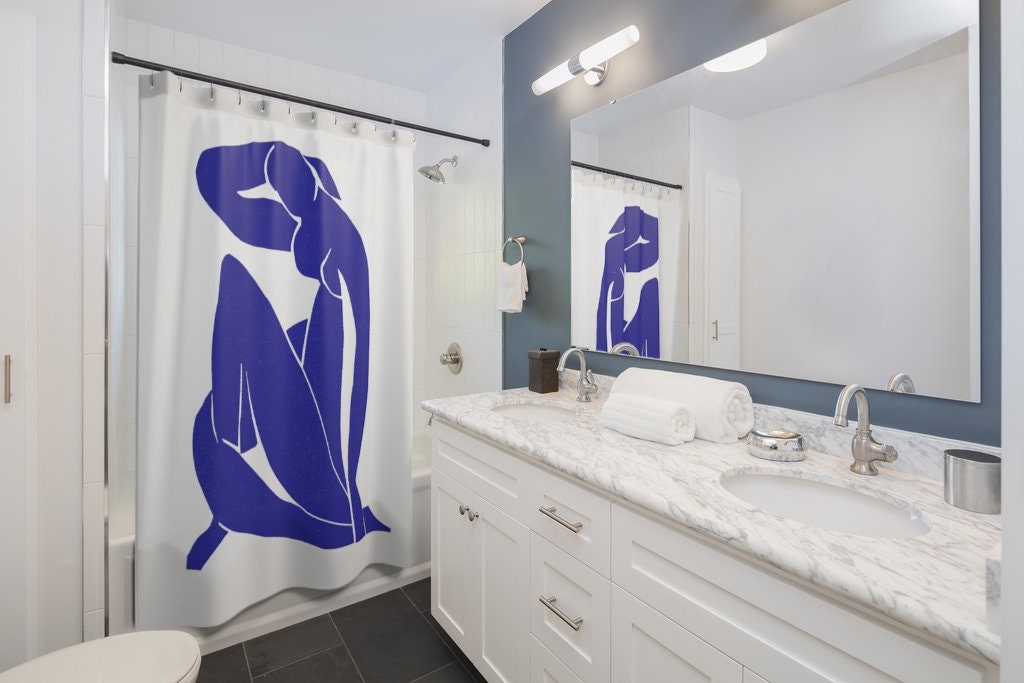 Art Shower Curtain, Blue Shower Curtain, Henri Matisse, Blue Nude, Matisse Art, Fine Art Decor, Cobalt Shower Curtain, Modern Shower Curtain
