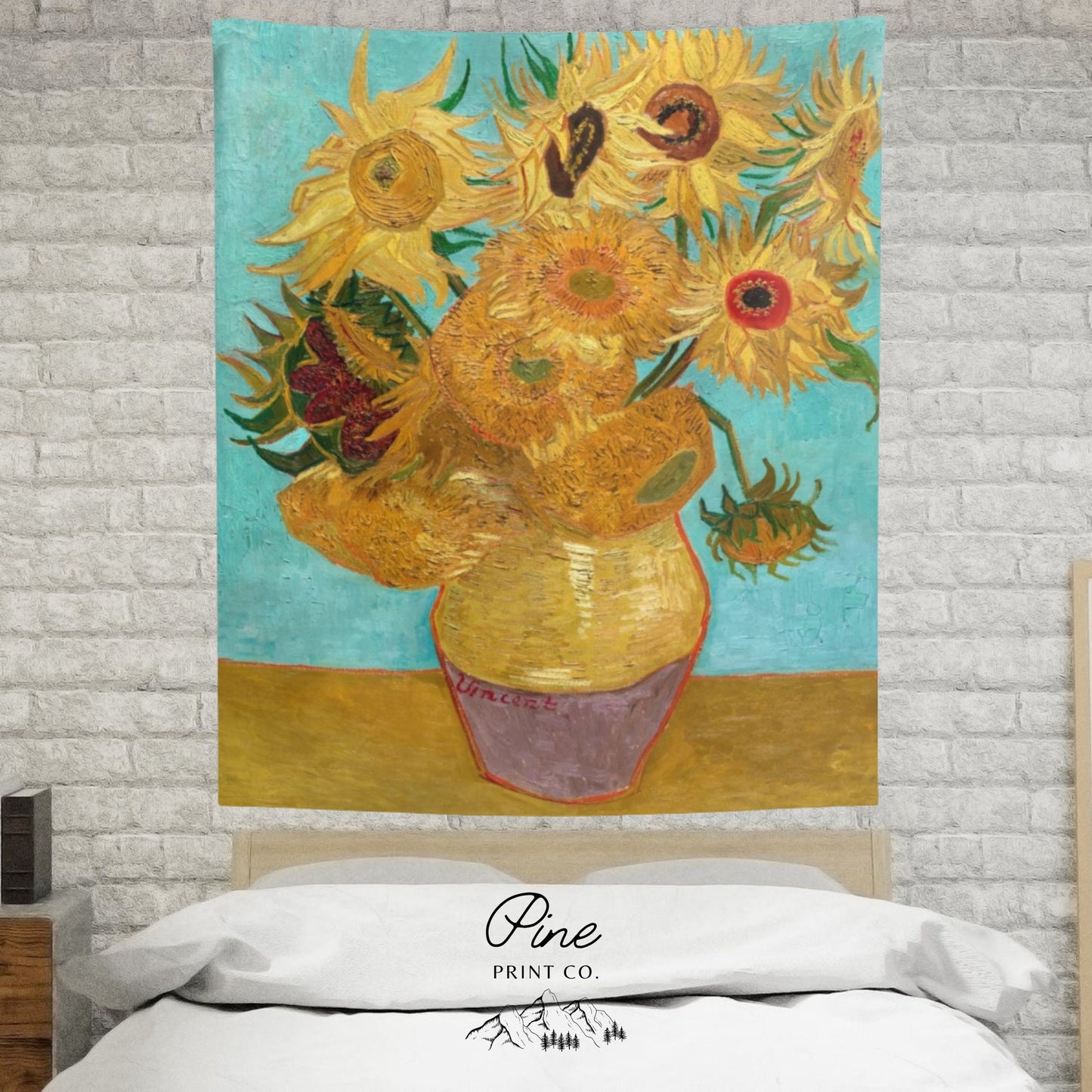 Vincent Van Gogh Yellow Sunflower Painting Wall Tapestry