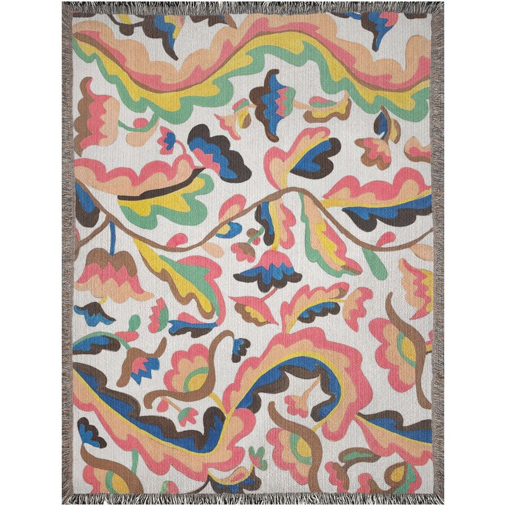 Abstract Art Deco Vintage Pink Woven Blanket