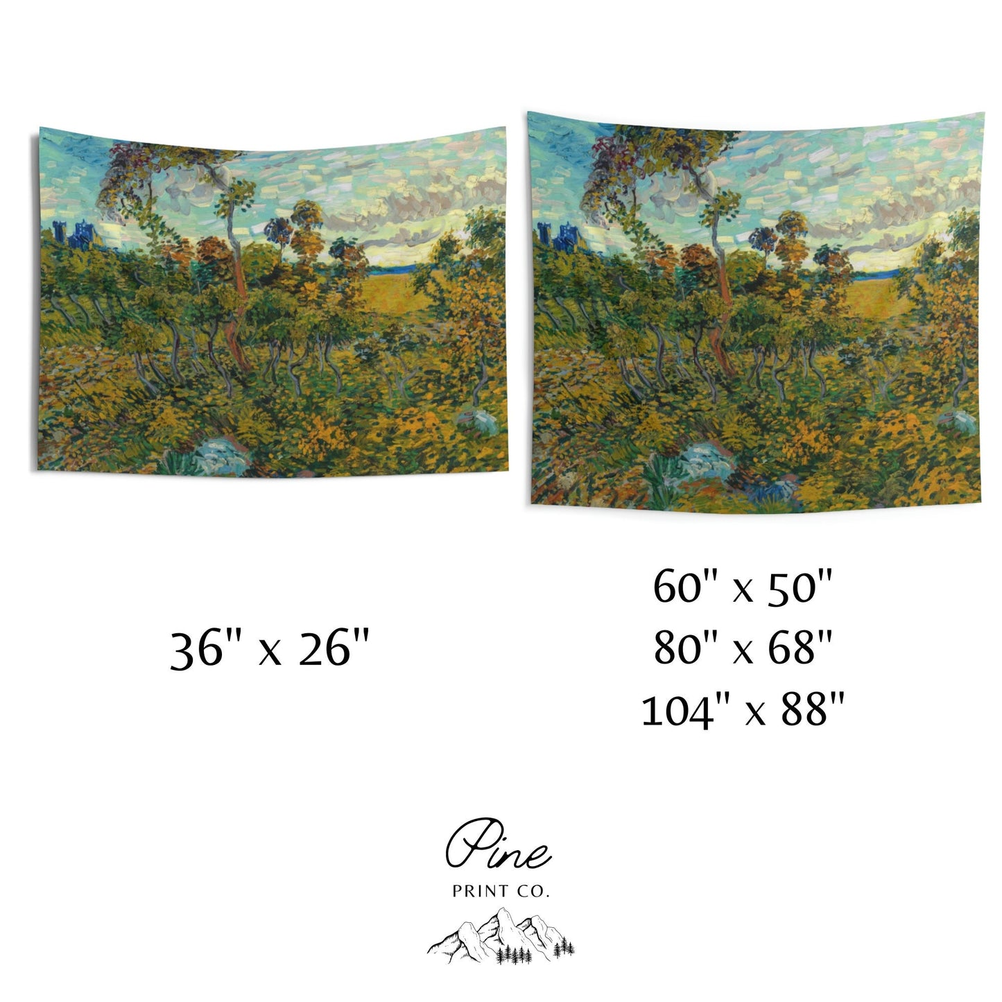 Vincent Van Gogh Landscape Painting Vintage Nature Fine Art Wall Tapestry