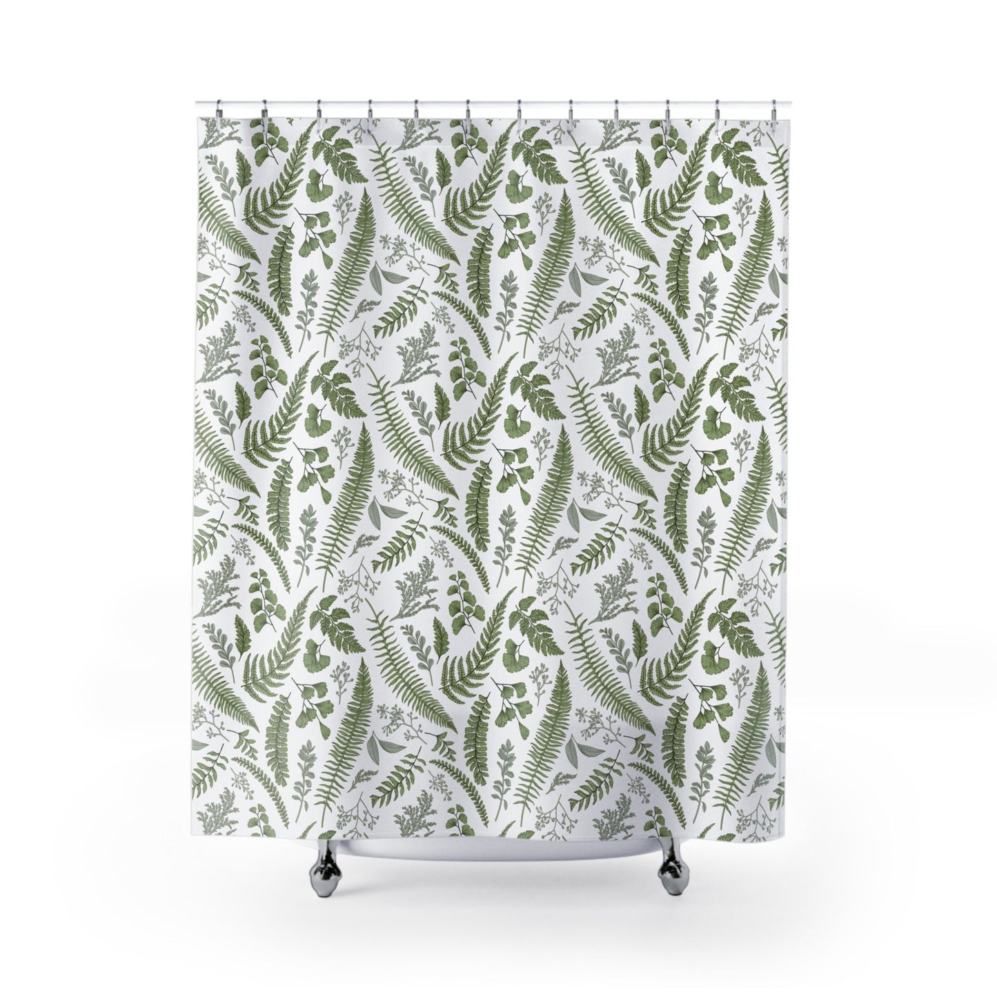 Green Shower Curtain, Plant Bathroom, Green Bathroom, Nature Decor, Botanical Decor, Green Home Decor, Boho Bathroom, Nature Bathroom