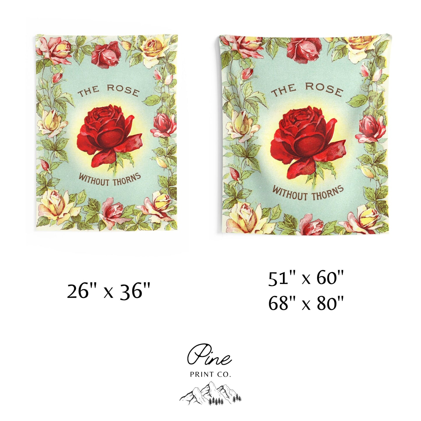 Vintage Rose Wall Tapestry