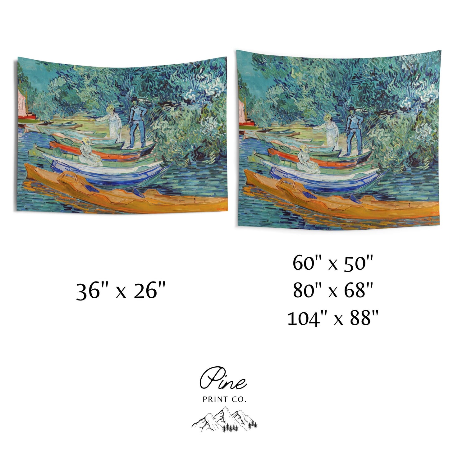 Vincent Van Gogh Boat Wall Tapestry