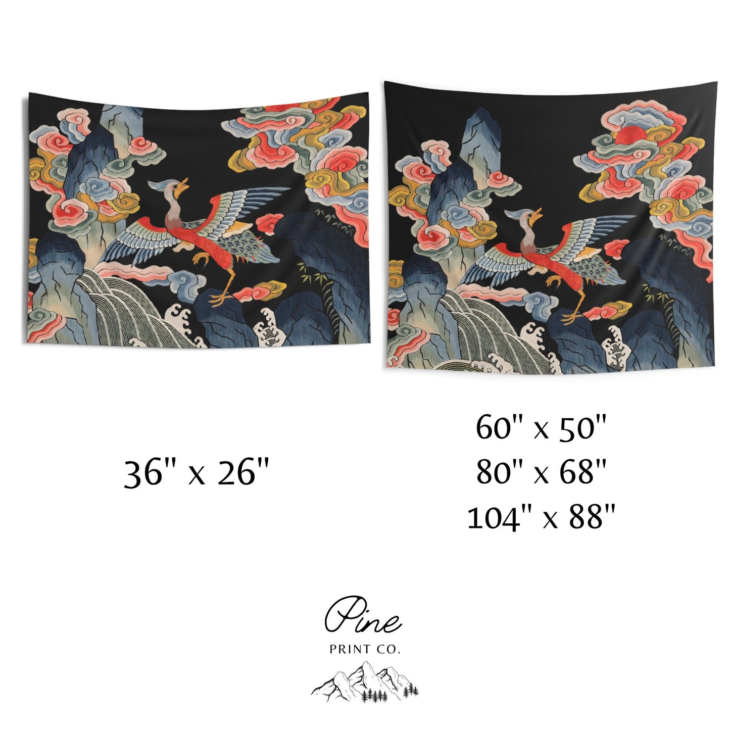 Chinese Crane Wall Tapestry