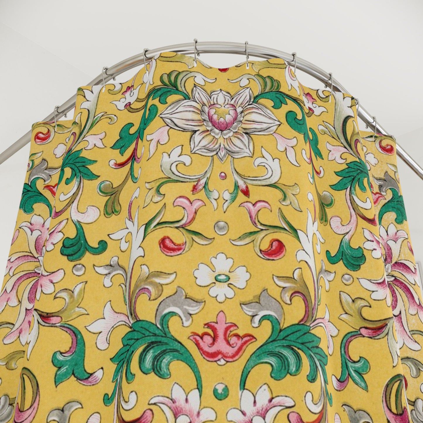 Yellow Shower Curtain, Floral Bathroom, Floral Curtain, Yellow Bathroom, Nature Bathroom, Botanical Decor, Daisy Decor, Flower Home Decor