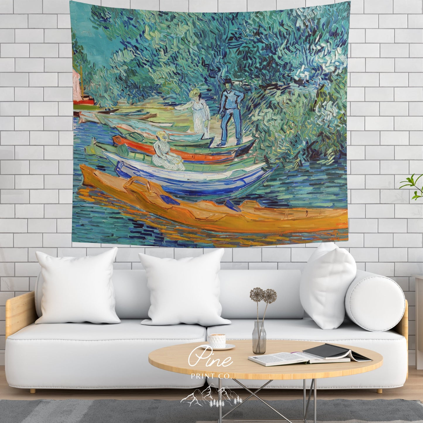 Vincent Van Gogh Boat Wall Tapestry