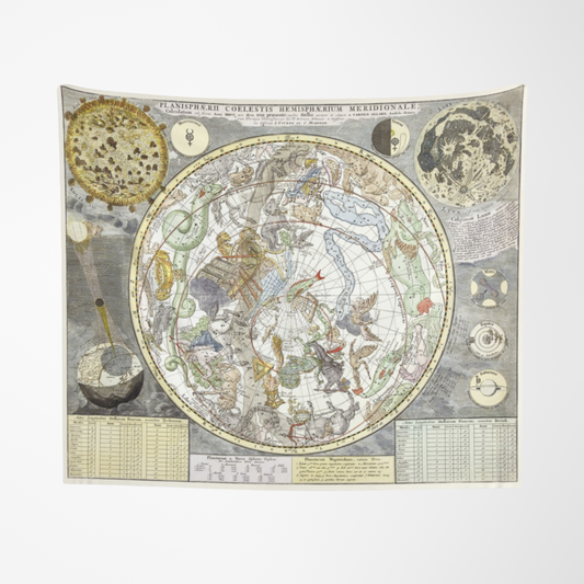 a map of the world with all the stars and planets